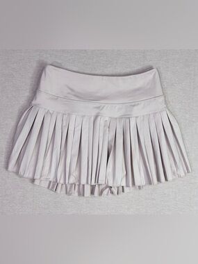 Gold Hinge Pleated Tennis Skort Neutral Athletic Skirt Built In Shorts